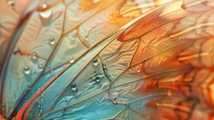 Macro photography of organic texture of butterfly or moth wing, background with closed up detailed natural wing's scales structure, AI generated image
