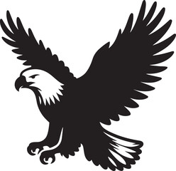  Flying Eagle silhouette vector illustration.