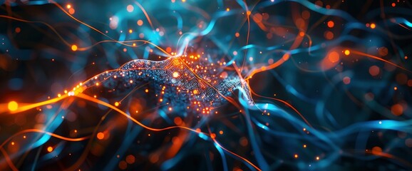 Obraz premium Technology Abstract, Neural Algorithms, Technology Abstract Background