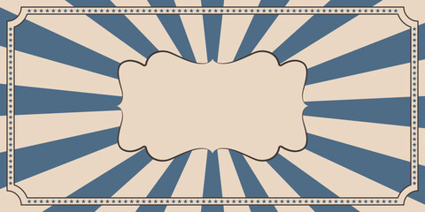Horizontal circus retro background with rays. Vector illustration. © DisignUA