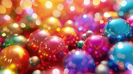 Many multi-coloured spheres on each holiday r