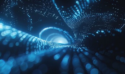 Blue neon light beams