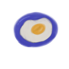 fried egg isolated on white background