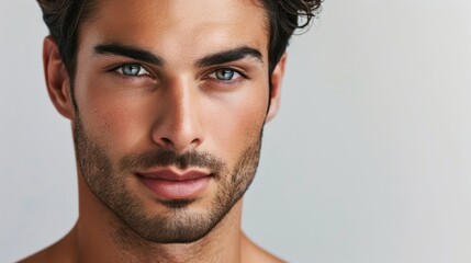 Obraz premium Close portrait of a man with a calm gaze