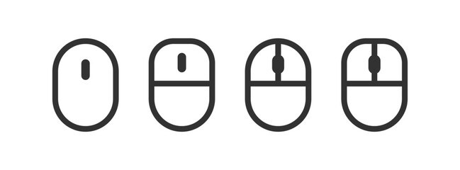 Computer mouse icon. Click, scroll device. Laptop tool.