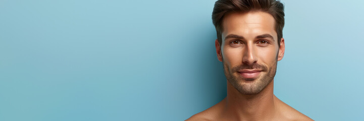 Obraz premium Portrait of confident man with neutral backdrop