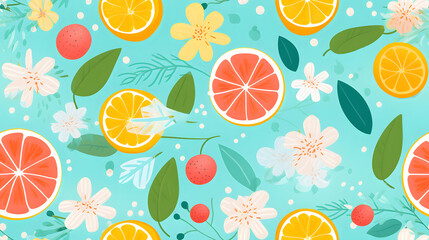 summer pattern happy colors design geometric shapes poster background