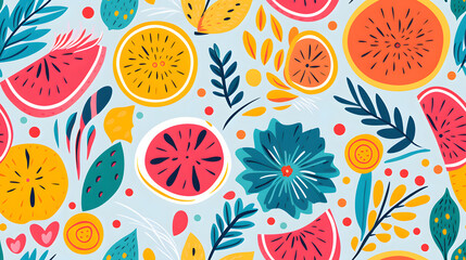 summer pattern happy colors design geometric shapes poster background