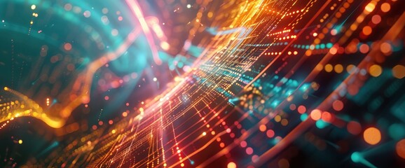 Fototapeta premium Technology Abstract, Digital Energy Grids, Technology Abstract Background