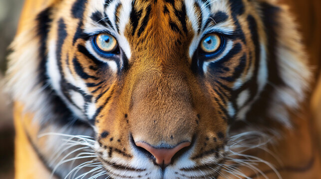 Internationaler Tag des Tigers am 29. Juli Nahaufnahme Tiger Portrait Generative AI