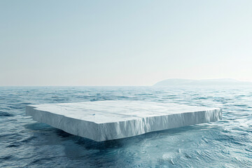 Floating ice floe in sea of the North Pole.Perfect platform for showing your products.