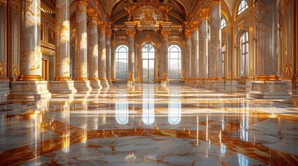Obraz premium Gold Marble Interior of the Royal Palace Featuring 