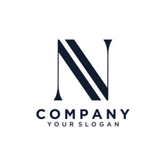 Monogram letter N logo design vector unique idea concept