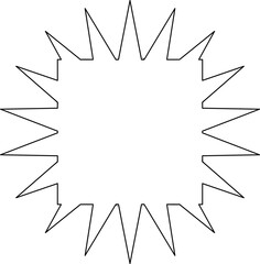 Star shape line. Geometric element