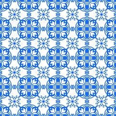 seamless pattern with blue flowers