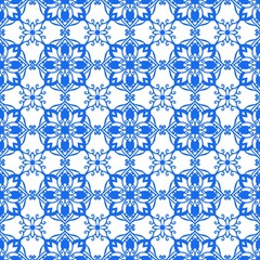 seamless pattern with blue flowers