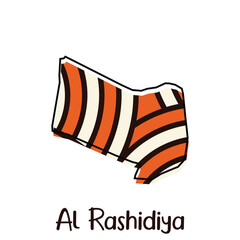 Map City of Al Rashidiya vector design, national borders and important cities illustration