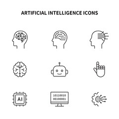 シンプルアイコンセット｜人工知能・AI・ロボット・コンピューター