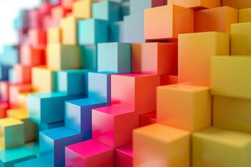 Abstract colorful cubes representing data architecture or digital information