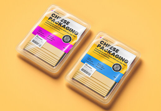 Sliced Cheese Packaging Mockup