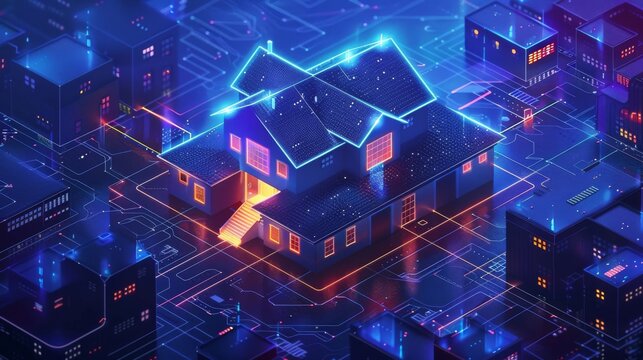 Illustration of blockchain technology enabling tokenized real estate investments - Powered by Adobe