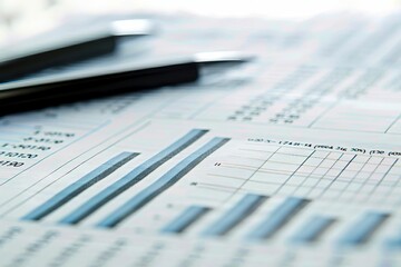 Analyzing detailed financial reports on paper in a traditional business setting
