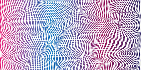 Abstract halftone wave dotted background. Vector modern optical pop art texture for your design