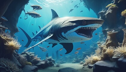 Fototapeta premium shark in aquarium