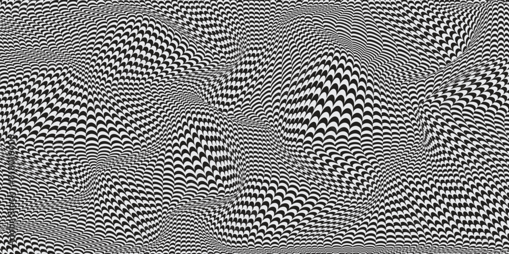 Poster halftone wavy vector background. monochrome halftone pattern. abstract geometric dots background. po