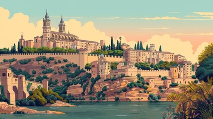 Illustration of Toledo, Spain

