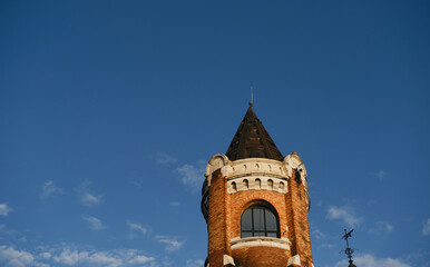 Gardos Tower in old town Zemun - Belgrade Serbia - architecture travel background. A popular tourist destination in the Balkans in sunny morning, Austria-Hungary empire memorial tower.