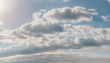 Fototapeta premium 青空 白い雲 晴天 自然 爽やか 自由 希望 穏やか 広がり 無限 背景 