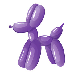 
purple balloon dog vector illustration. balloon toy decoration
