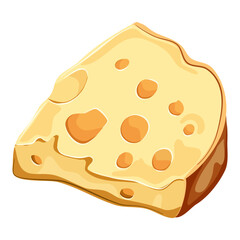 A piece of cheese. Illustration on a white background