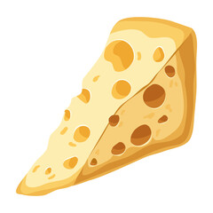 A piece of cheese. Illustration on a white background