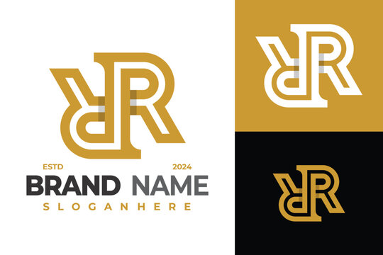 Letter RR Monogram logo design vector symbol icon illustration