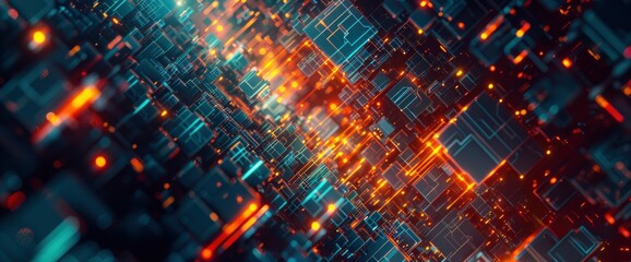 Obraz premium Technology Abstract, Blockchain Diagrams, Technology Abstract Background