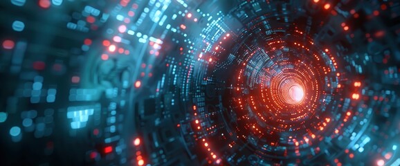 Fototapeta premium Technology Abstract, Blockchain Fractal Maps, Technology Abstract Background