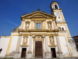 Gaggiano, Milan, Italy: exterior of the Sant Invenzio church
