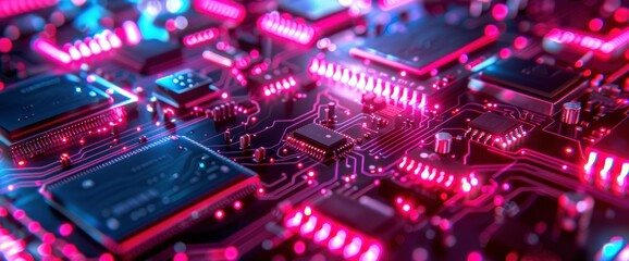 Obraz premium Technology Abstract, Ai Microchips, Technology Abstract Background