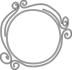 Circle frame drawing. Decoration for card, poster, banner
