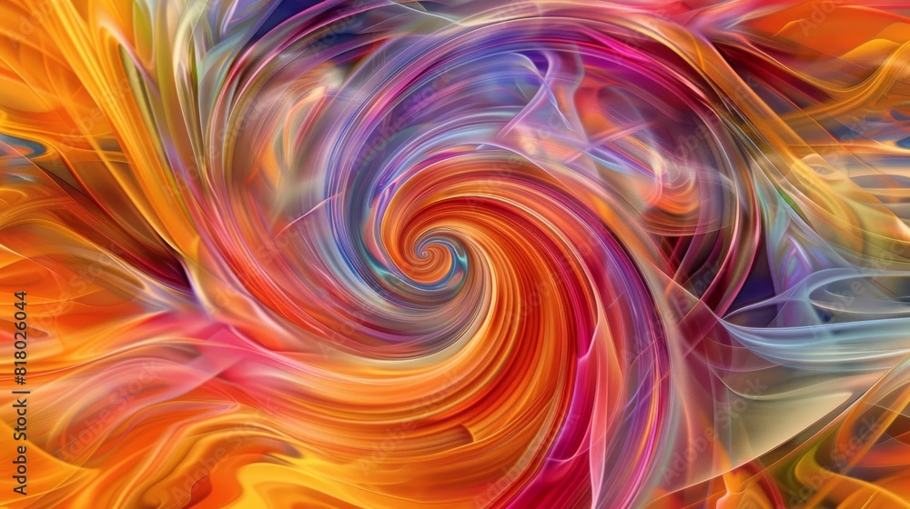Poster a mesmerizing abstract artwork with vibrant colors and swirling patterns.