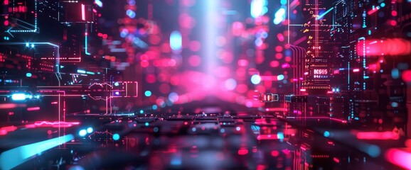 Obraz premium Technology Abstract, Ai Neural Patterns, Technology Abstract Background