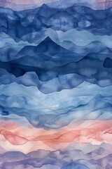 Obraz premium Minimalist Abstract Watercolor Wallpaper Design with Thin Colorful Brush Strokes, Small Stripes, and Wavy Lines