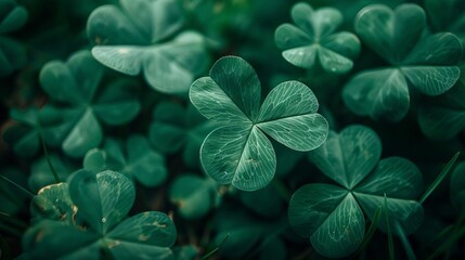 Green clover, often seen as a symbol of luck and St Patricks Day