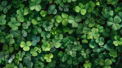 Green clover, often seen as a symbol of luck and St Patricks Day