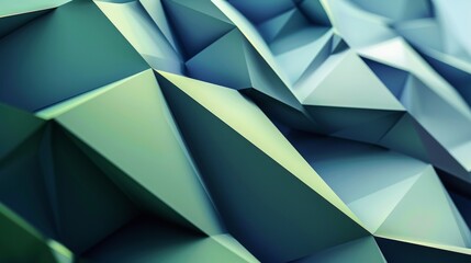 abstract triangular shapes, mechanical design, graphical, use these colors: dark blue, light green, anthracite grey