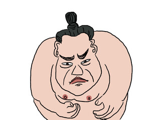絵本的なお相撲さんのイラスト