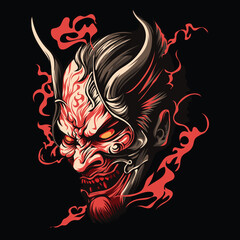 SKULL AND HANNYA MASK AND AI-GENERATED VECTOR FILES - VERY SUITABLE FOR YOUR NEEDS