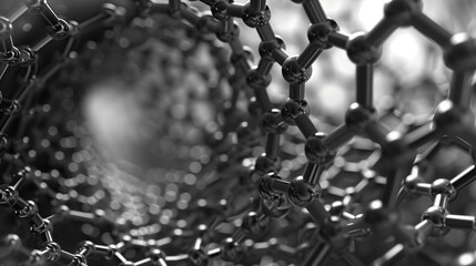Carbon nanotubes image shows complex patterns, signaling big tech potential.
